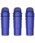 Three blue 7010 Replacement Water Filter Fits Pur And Pur Plus Pitchers And Dispensers, NSF Certified, Reduces Chlorine, Taste, And Odor, Lead-Free Material, Compatible With CRF950Z PPF951K PPF900Z, 3 Pack