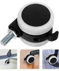 Close-up of Beefy Heavy Duty Furniture Caster Wheels 4-Pack with brakes, nylon and iron construction, 2.36 x 1.57 x 1.37 inches.
