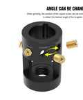 Tungsten Electrode Sharpener Grinder Head For TIG Welders With Cut Off Slot Multi Angle Offsets Horizontal Hole with copper screws.