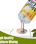 Flinemon metal glue epoxy tube dispensing gray adhesive onto tiled surface