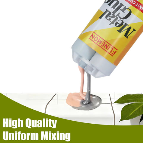 Flinemon metal glue epoxy tube dispensing gray adhesive onto tiled surface