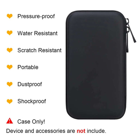 Heavy Duty Slick Daily Driver Travel Case For Macbook Adapters Type C Chargers And Tech Gear With Spacious Soft Interior For Hubs Mice And Cables Water Resistant PU Leather Black, black portable case with zipper.