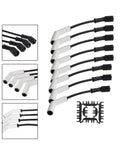 Up Your Ride With This 8Pc Extreme Wire Kit Silicone Spark Plug Sleeve For GM LS LT Gen Engines Like LS2 LS3 LS4 LS7 For A Cooler Look And Bigger Power Gains, 8-piece white and black sleeves