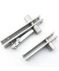 Heavy Duty Invisible Pivot Hinge For Concealed Doors And Bookshelves, 304 Stainless Steel, showing two pieces in close-up view.
