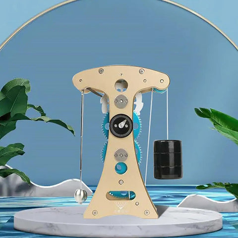 DIY Metal Pendulum Wall Clock Kit With Gear Train And Pendulum, 3D Puzzle Mechanical Model, display on tabletop