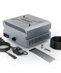 ORTUR Air Assist pump kit for laser cutter; silver aluminum enclosure with hoses and power adapter