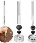 12 Piece Leather Snap Fasteners Kit Built Tough 15Mm Brass Snap Buttons Press Studs With Setting Tools Rivets And Snaps For DIY Crafts And Clothing Black tools and components