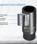 Half Inch Drive Impact Socket 22mm 6 Point Cr-Mo Deep Socket 78mm Length Heavy Duty Black Phosphide Finish Rust Resistant