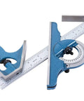 Dead Nuts Accurate 4 Piece Combination Square Set With 12 Inch Carbon Steel Blade Cast Iron Head layout tools and ruler.