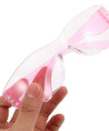 Heavy Hitting Splash Guard Safety Glasses Six Pack Tough As Nails Impact Resistant Work Eyewear Scratch Resistant Anti Fog Protective Goggles in hand with pink frames