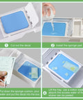All In One Dope Hobbyist Model Tools Kit With Curved Scissors Tweezers Sponge Pad And More Perfect For Gundam Aircraft And Tank Models Decal And Detailing Set For Serious Builders showing step-by-step decal application with sponge pad