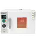 Top Shelf 800w Electric Drying Oven With Digital Temp Control From Fifty To Five Seventy Two Fahrenheit showing digital display, stainless steel body.