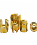 Hot Galvanized Steel Rivet Nuts With Self Tapping Slotted Inserts For DIY Metalworking Projects And Thread Repair In Cars M8 5 Pcs set of five nuts with various sizes and slotted inserts.