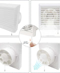 Solid Build Window Shutter Exhaust Fan Boasting Intake And Exhaust Modes Wall Mounted Ventilation Blower For Bathroom Kitchen Attic Garage Workshop Nine Point Five Inch showcasing pull rope and blade details.