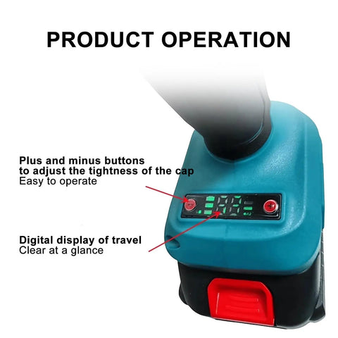 Heavy Duty Electric Crimping Tool For Drum Sealing Automatic Capping Machine For Oil Drums with digital display and adjustment buttons.