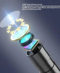 Exploded view of lens components showing 1080P HD optics of Industrial Endoscope 1080P HD 8mm Borescope With 4.3 Inch Screen.