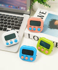 Two Pack Large Screen Digital Timers with Magnetic Back Countdown and Count Up Stopwatch Loud Alarm for Kitchen in green and blue