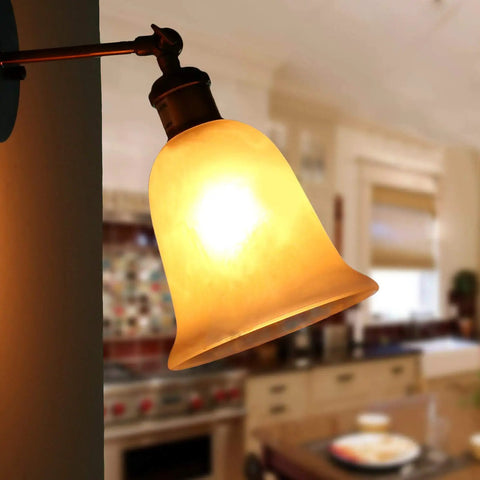 Six Pack Bell Shaped Frosted Glass Shade Replacements For Ceiling Fans And Wall Lights, Lipless With 1-5/8 Inch Fitter