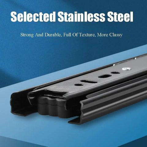 Heavy Duty Silent Telescopic Drawer Slides For Wardrobe Cabinets And Tables Smooth Glide Extension Rails For Keyboard Drawers And Furniture Storage Durable Multi Purpose Hardware Repair Kit For Home And Office Easy Install stainless steel drawer slide set