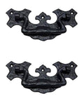 Phicol Antique Cast Iron Cabinet Ring Drop Pulls Pack Of 2 Matte Black for vintage wood and hardware applications.