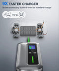 Level 2 EV Charger, 40 Amp, 240V Portable With 25ft Cable SAE J1772 Plug NEMA 14-50P Adjustable Current And Delay Timer