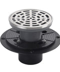 Round Shower Drain Four And A Quarter Inch With Brushed Nickel Finish Easy Removable Grille Strainer SUS304 Stainless Steel Construction