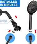Five Function Handheld Shower Head With High Pressure Power Wash 70.8 Inch Stainless Steel Hose installation