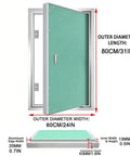 Sturdy Aluminum Alloy Recessed Drywall Access Panel Featuring Slick Flush Mount No Sweat Paint Match Seamless Ceiling Blend with measurements.