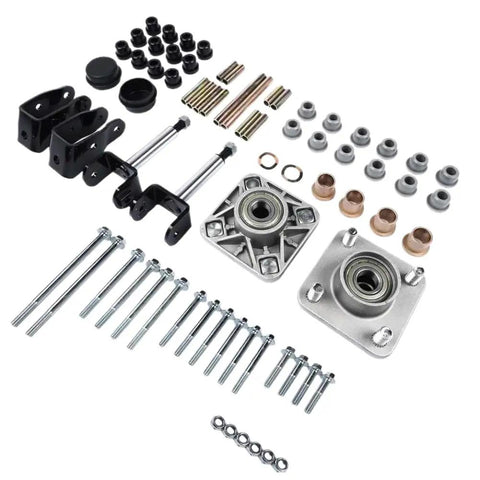 Upgrade Your Ride With This Durable Cart Front End Repair Kit Designed For 2004 On Club Car Precedent Gas Models To Restore Handling And Fix Wobbling Issues Smoothly. Front end repair kit with bearings, bushings, bolts, and brackets for 2004 Club Car Precedent gas models.