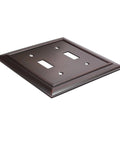 Double Toggle Light Switch Wall Plate In Oil Rubbed Bronze Set Of 2 Sturdy Zinc Alloy Cover Plates For Two Toggles Easy Screw In Mount