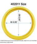 Yellow O-ring from O Ring Rebuild Kit For Pneumatic Framing Nailer F350S F250S F325C F250SPP with size dimensions