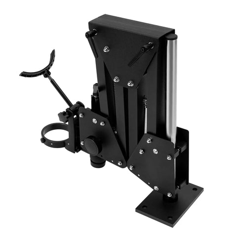 Pro Grade Micro Jewelry Inlaid Stand With 360 Degree Rotating Bracket For Diamond Setting And Engraving 77mm Jewelry Microscope Insert Machine Bracket Durable Steel Framework For Jewelry Making, featuring a black steel frame with rotating bracket.