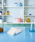 Top Shelf Lint Free Cleaning Wipes Six Inch No Hassle Oil Absorbing Cleanroom Cloths For Office Desks And Laptop Screens Bulk Pack Nine Hundred Count Fresh Shine Polish on a laboratory table.