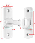Matte White Barn Door Lock Latch Set 90 To 180 Degree Right Angle Gate Lock For Cabinets Bathrooms And Sliding Doors Aluminum Alloy