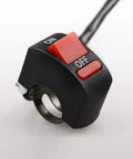 Universal 12V DC Motorcycle Handlebar Push Button On Off Switch with 18 Inch Wire 10A fits seven eighths inch handlebars