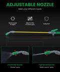 Image showing adjustable nozzle on 1-Gallon Handheld Sprayer with easy-carry shoulder strap and easy fill funnel, demonstrating spray options.