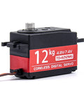 Side view of a 12kg coreless digital servo with black housing and red TD-4212MG label
