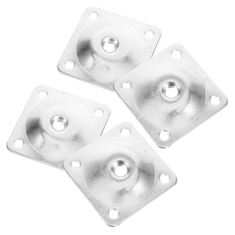 Heavy Duty Furniture Leg Mounting Plates For Table And Sofa Connector Hardware With Quick Install Screws Built Tough No Sweat Setup Durable Steel Bracket Kit For Cabinets And Chairs 20 Pack, set of four steel plates.