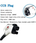 Heavy Duty Ccs2 To Ccs1 Ev Charging Adapter 200A Connector close-up view showing a CCS plug with thermoplastic casing.