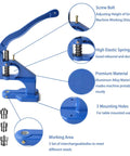 Hand Operated Grommet Press Kit With Three Dies 0 2 4 And 2400 Grommets showing components and aluminum alloy material features