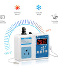 10 Amp 110V Temperature Controller Digital Thermostat Switch For Sous Vide With 10K NTC Sensor Improved Version And Waterproof Probe