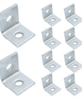 10 Pack 2 Hole L Shaped Connector Bracket For One Half Inch Bolts, 90 Degree Angle, Fits One And Five Eighths Inch Strut Channel