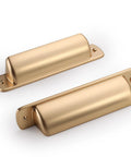 10 Pack 3 Inch Brushed Brass Cabinet Handles Cup Pulls for Kitchen Cabinets Cupboards and Drawers Durable Rust Resistant Finish