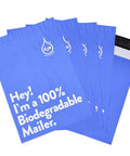 10x13 Inch Biodegradable D2W Poly Mailers 50 Pack Blue Compostable Shipping Bags, eco-friendly and waterproof envelopes.
