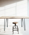 Table with 22 Inch Industrial Hairpin Table Legs Set Of Four With 3 Eighths Inch Diameter Beefy Heavy Duty Solid Iron Furniture Legs