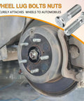 Straight Up Heavy Duty 5 Pack Car Wheel Studs And Steel Lug Bolts 44 Mm Long Front Rear Axle Pins in close-up view.