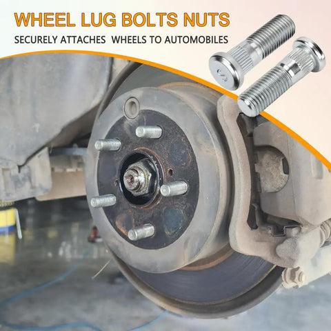 Straight Up Heavy Duty 5 Pack Car Wheel Studs And Steel Lug Bolts 44 Mm Long Front Rear Axle Pins in close-up view.