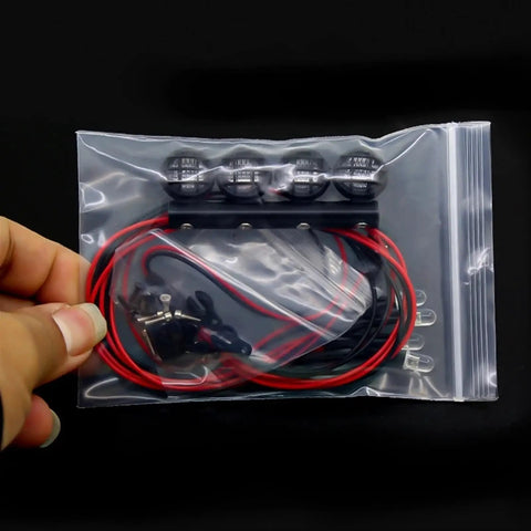 Dope RC Car Light Strip Kit For WPL 1:18 And 1:24 Trucks package with roof lamps and wiring