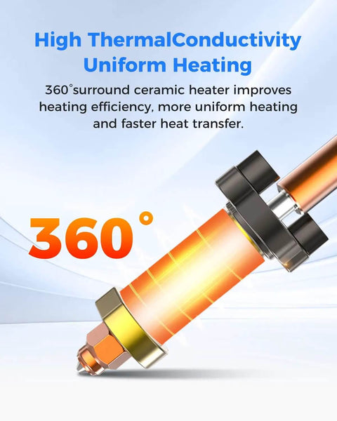 K2 Plus Ceramic Heating Block Kit With Unicorn Quick Swap Nozzle Kit 360° ceramic heater for uniform high-temperature 3D printing
