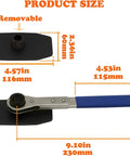 4 In 1 Universal Disc Brake Caliper Tool with 360 Degree Ratcheting System and 2 Hooks, carbon steel, dimensions displayed